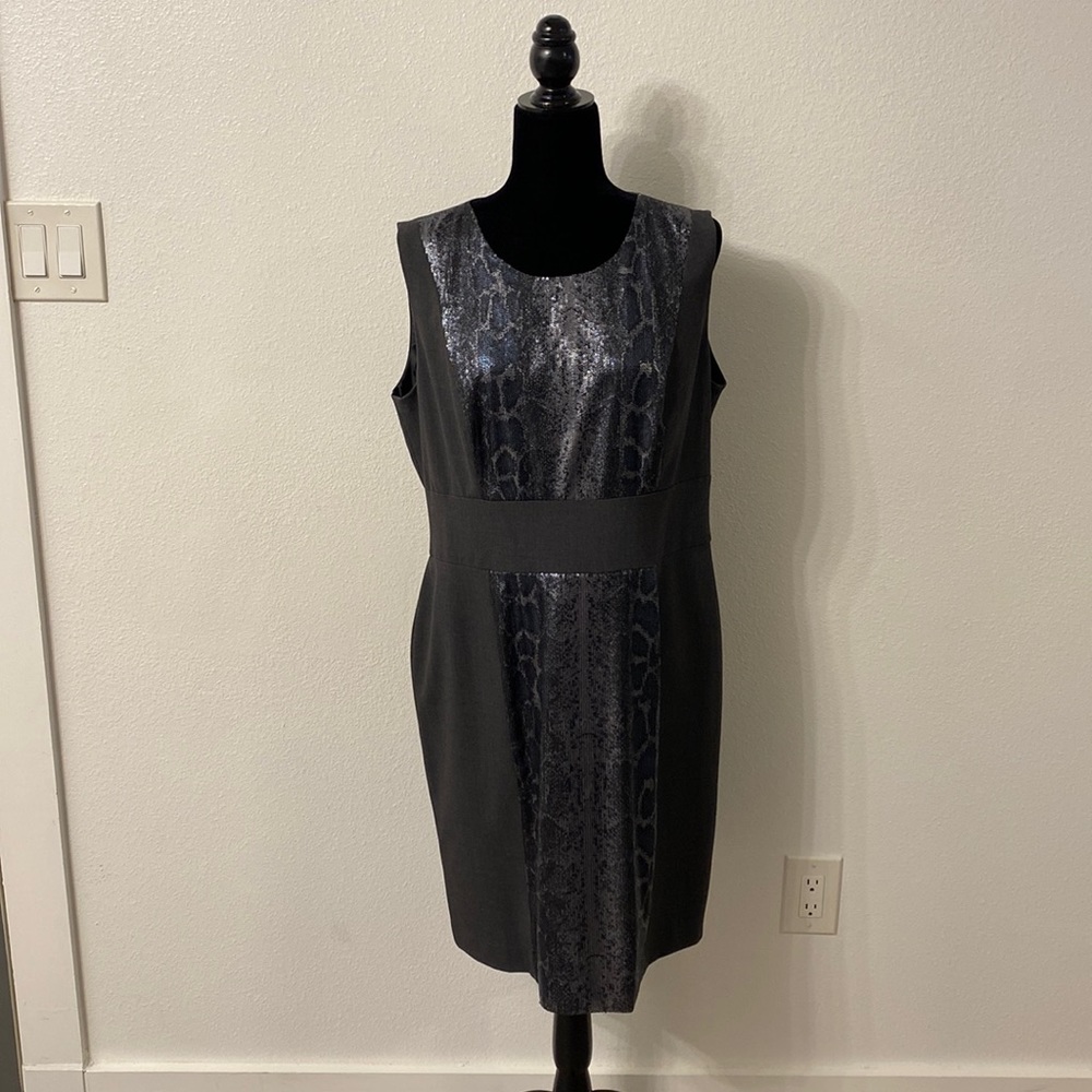 Calvin Klein Gray Snake Pattern Micro Sequin Fron… - image 1